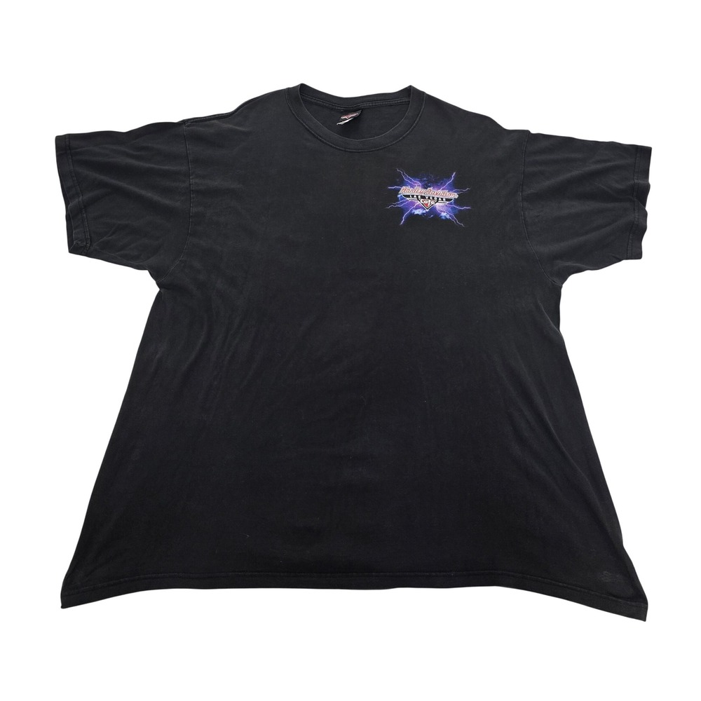 Harley Davidson Cafe Las Vegas T-Shirt Mens 2XL Black Lightning Eagle Graphic